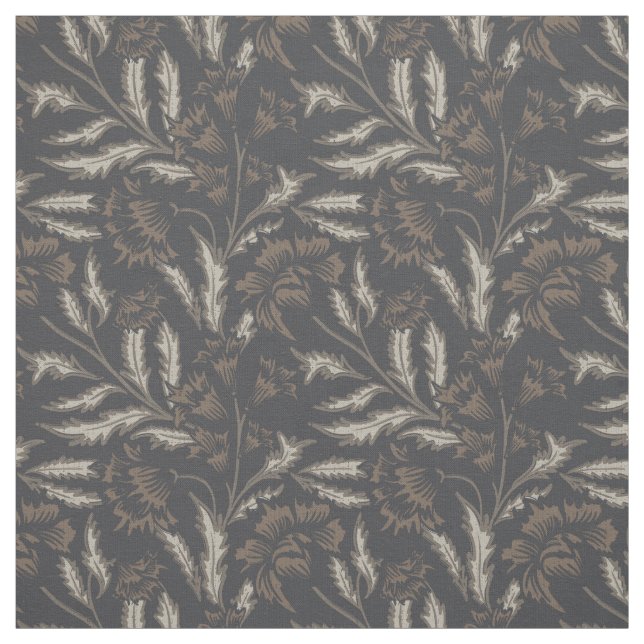 Tissu Chintz floral noir monochrome (Échantillon)