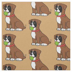 Tissu Chiot de boxeur avec de la balle de tennis