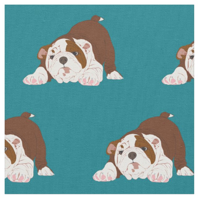 Tissu Chiot espiègle de bouledogue de chiot de tuf (Fermer)