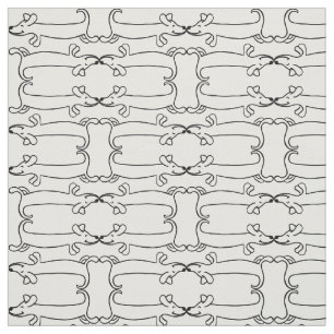 Tissu chiot motif noir et blanc