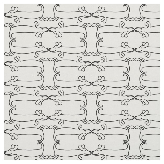 Tissu chiot motif noir et blanc (Échantillon)