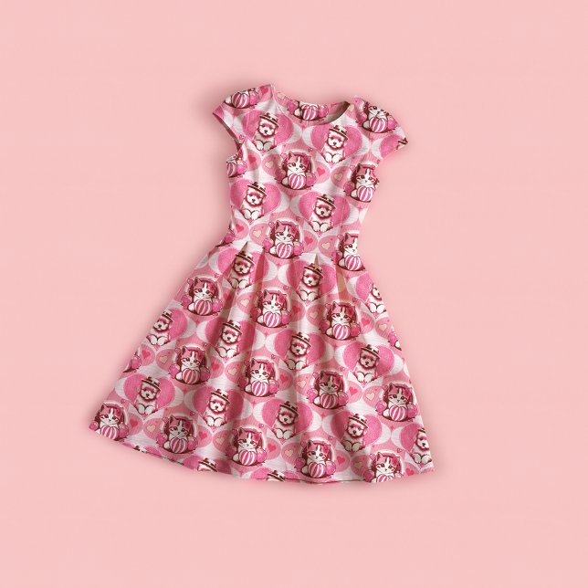 Tissu Chiots et chatons d'inspiration vintage (Créateur téléchargé)