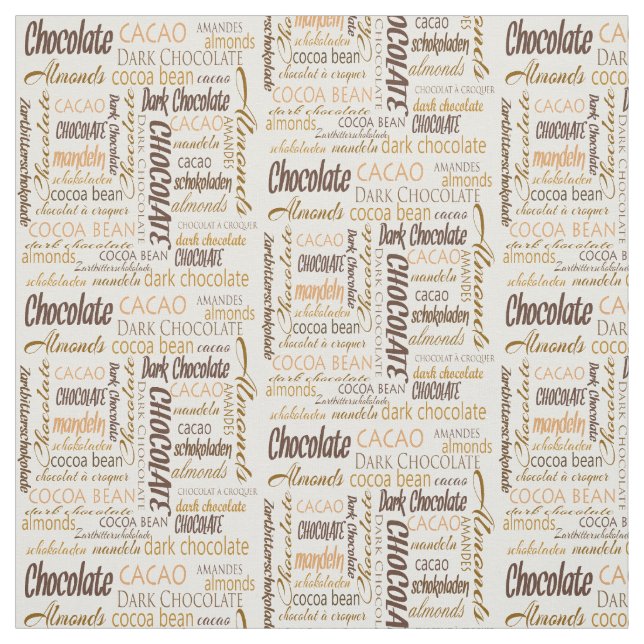 Tissu Chocolat, amandes et chocolat foncé Conception de  (Échantillon)