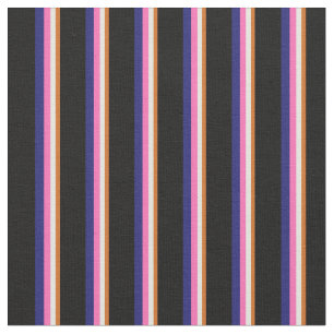 Tissu Chocolat, Beige, Rose chaud, Bleu et Noir de minui