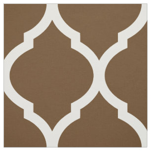 Tissu Chocolat Brown Maroc Quatrefoil Grande Échelle