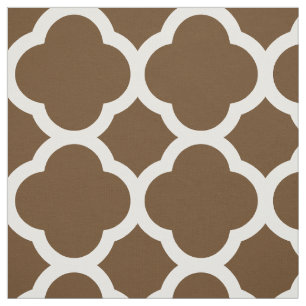 Tissu Chocolat Brown Moderne Quatrefoil Grande échelle