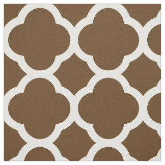 Tissu Chocolat Brown Moderne Quatrefoil Grande échelle