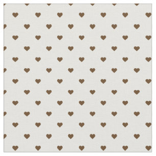 Tissu Chocolat Brown Polka Coeurs Point