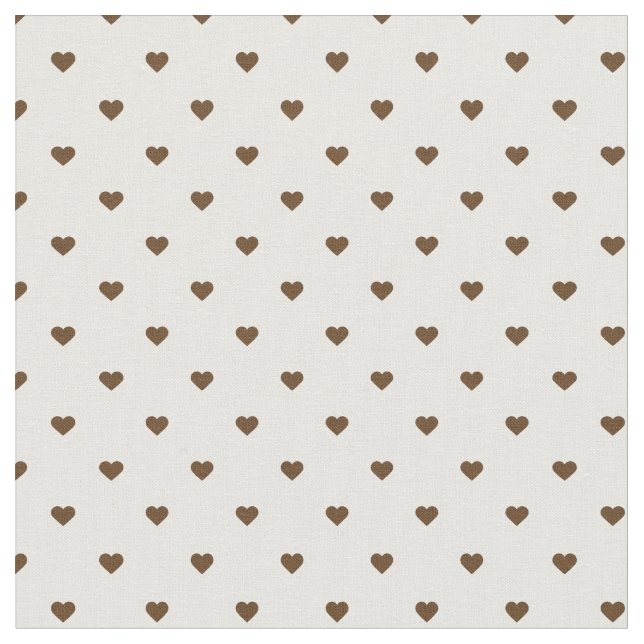 Tissu Chocolat Brown Polka Coeurs Point (Fermer)