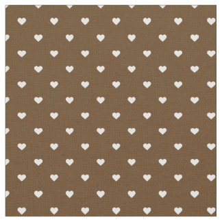 Tissu Chocolat Brown Polka Coeurs Point