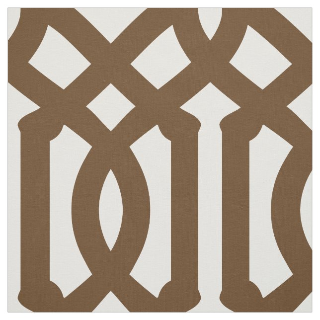 Tissu Chocolat Brown Trellis Grande échelle (Échantillon)