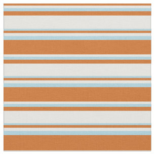Tissu Chocolat, crème à la menthe et bleu clair