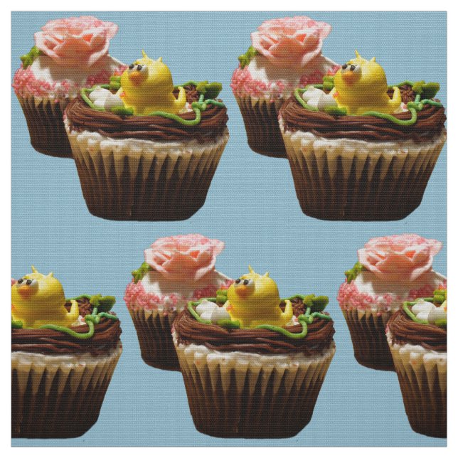 Tissu Chocolat Cupcakes Bird & Rose Poly Weave Fabric (Échantillon)