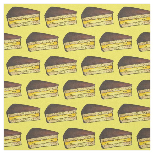 Tissu Chocolat Custode Boston Cream Pie Slice Dessert (Échantillon)
