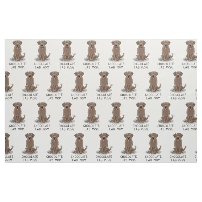 Tissu Chocolat Lab Maman Labrador Retriever Maman Maman  (Fat Quarter)