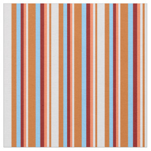 Tissu Chocolat, Lavande, Corail, Rouge & Ciel clair bleu