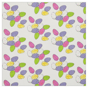 Tissu Chocolat moucheté Pâques Panier Oeufs Bonbons