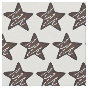Tissu Chocolat Peppermenthe étoile Noël Gite Cookie