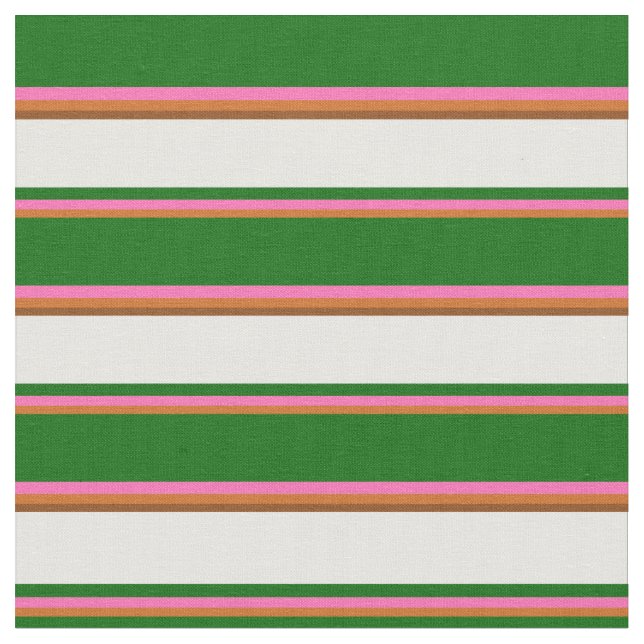 Tissu Chocolat, rose chaud, vert foncé, blanc et Brown (Fermer)