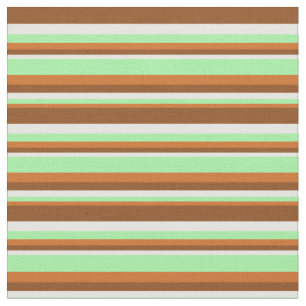Tissu Chocolat, vert, blanc et Motif Brown
