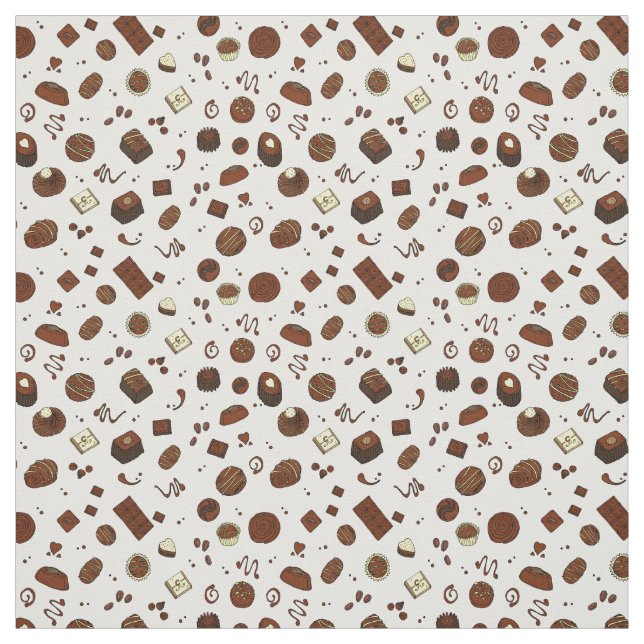 Tissu Chocolats chocoholiques et barres de bonbons (Échantillon)