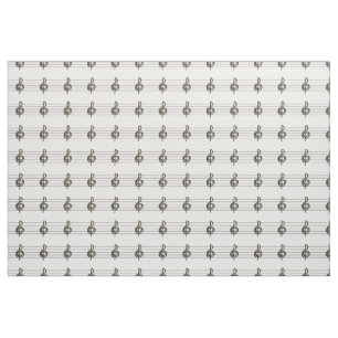 Tissu Choisir une couleur Embossée Look Treble Clef et H