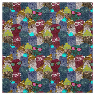 Tissu Chouette dans la couronne