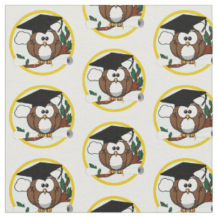 Tissu Chouette de diplôme avec Casquette et diplôme