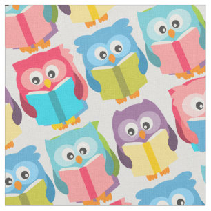 Tissu Chouettes à lire mignonnes