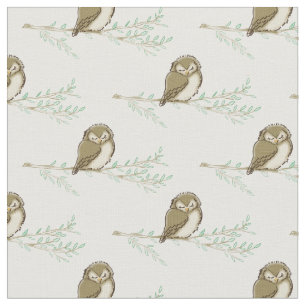 Tissu Chouettes Aquarelle Bébé Décor Chambre