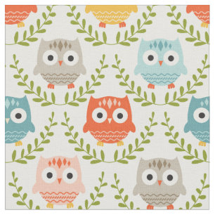 Tissu Chouettes de pépinière mignonnes