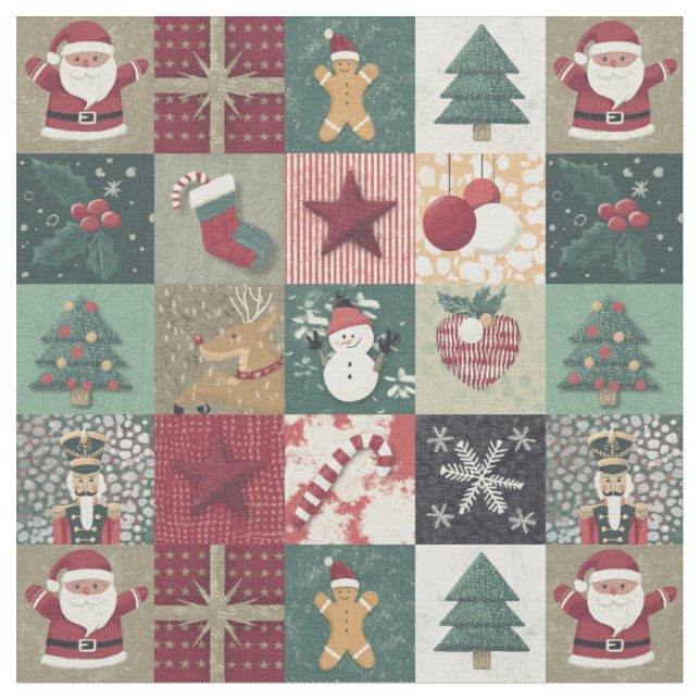 Tissu Christmas (Xmas) patchwork (Fermer)