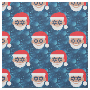 Tissu christmukkah père Noël emoji