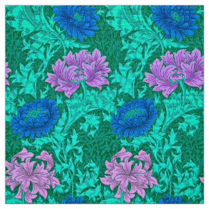 Tissu Chrysanthèmes, Aqua et violette de William Morris