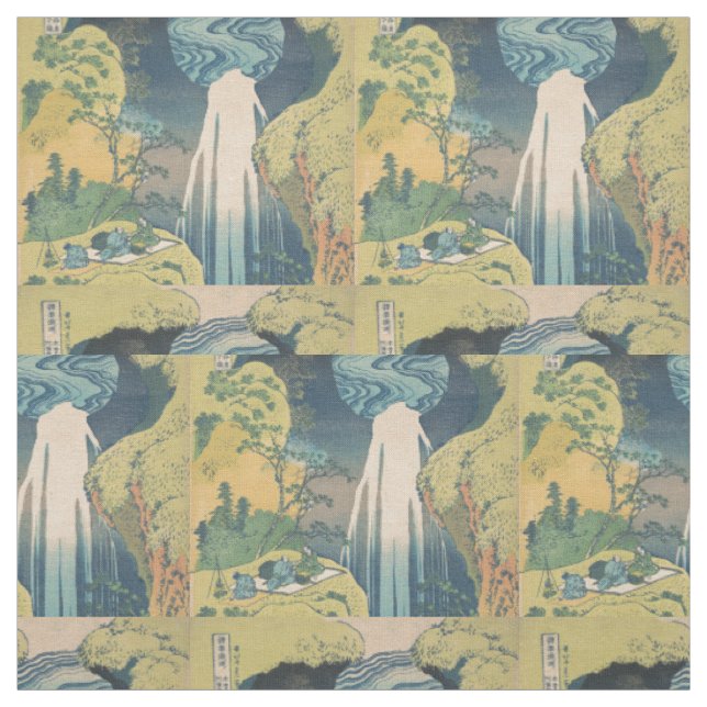 Tissu Chutes d'Amida d'Hokusai Japon Cascade  (Échantillon)