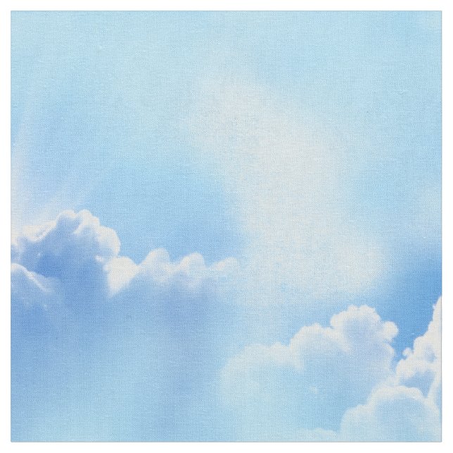 Tissu Ciel bleu avec nuages fluides Répéter (Fermer)