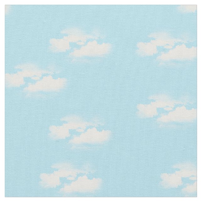 Tissu Ciel bleu avec nuages moelleux (Fermer)