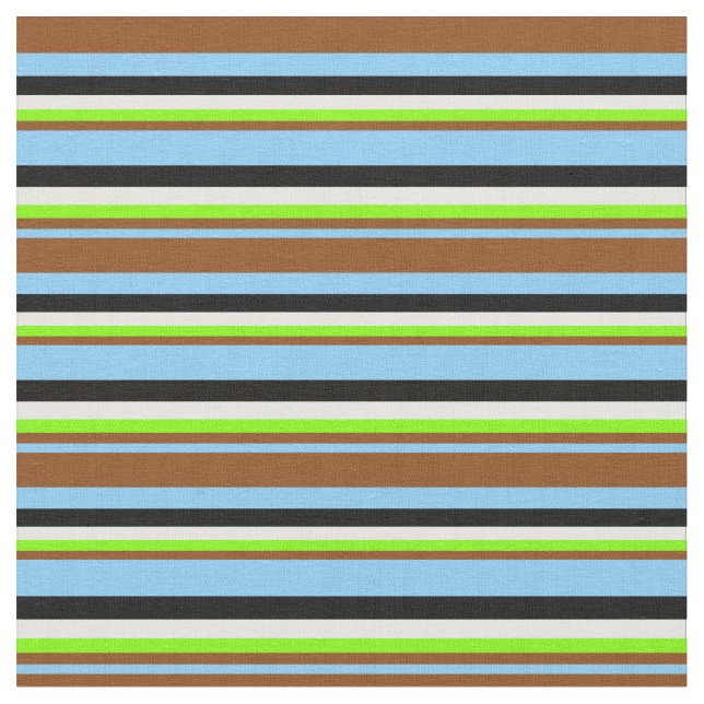 Tissu Ciel bleu, Brown, Chartreuse, Crème à la menthe &  (Fermer)