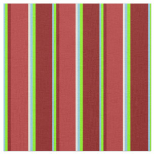 Tissu Ciel bleu, Chartreuse, Maroon, Rouge & Jaune clair
