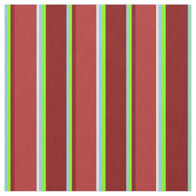 Tissu Ciel bleu, Chartreuse, Maroon, Rouge & Jaune clair (Fermer)