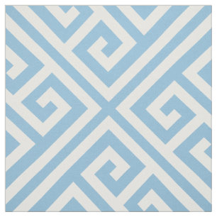 Tissu Ciel bleu Clé grecque Grande échelle