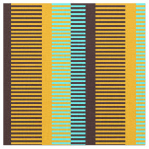 Tissu Ciel bleu jaune Brown rayures