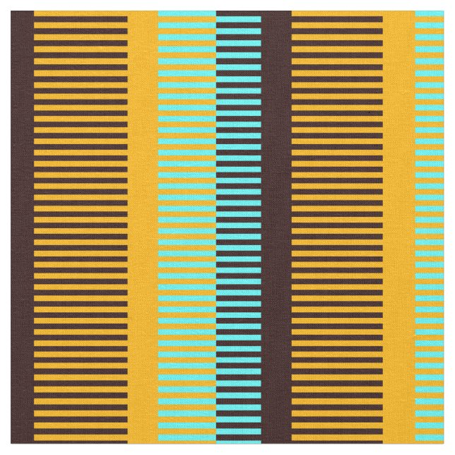 Tissu Ciel bleu jaune Brown rayures (Fermer)