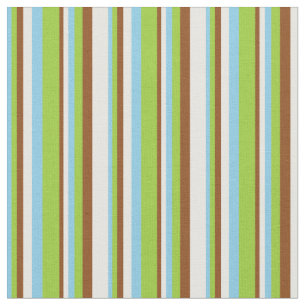 Tissu Ciel bleu, vert, Brown et crème à la menthe