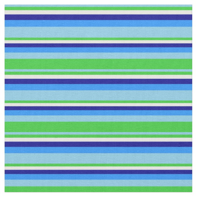 Tissu Ciel bleu, Vert citron, Crème à la menthe, Bleu fo (Fermer)