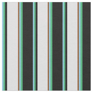 Tissu Ciel bleu, vert mer, noir, lavande et Brown