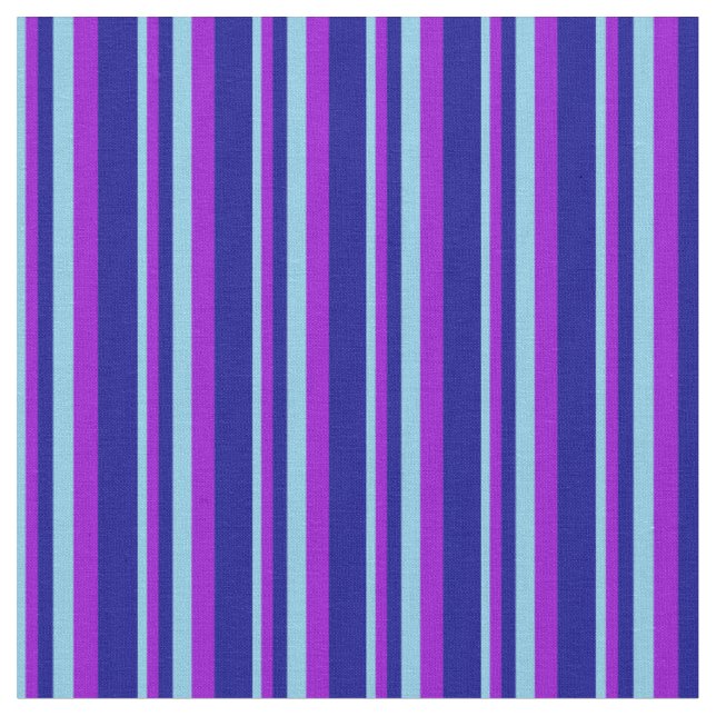Tissu Ciel bleu, Violet foncé et lignes bleu foncé (Fermer)