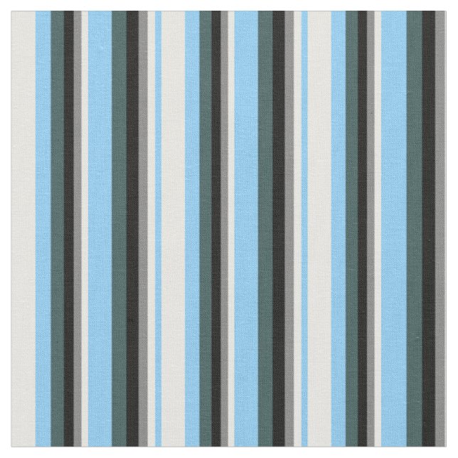Tissu Ciel clair bleu, blanc, gris, noir et gris ardoise (Fermer)