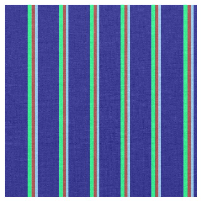 Tissu Ciel clair bleu, Brown, vert et bleu (Fermer)