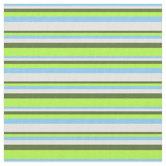 Tissu Ciel clair bleu, cyan, vert olive et vert clair (Fermer)